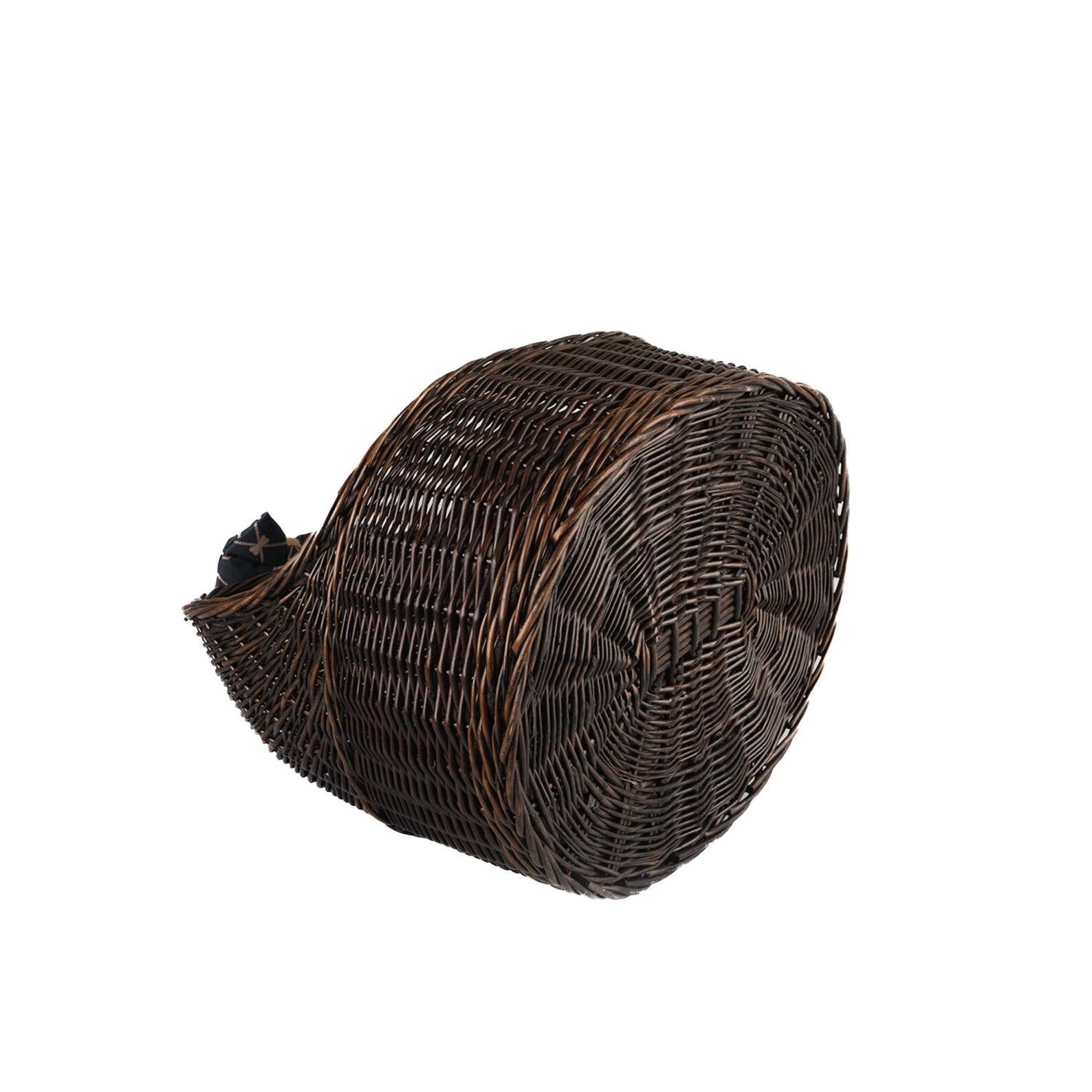 ChonkyNest Handwoven Wicker Dome Pet Bed - Classic Indoor Basket with Plush Cushion & Bow