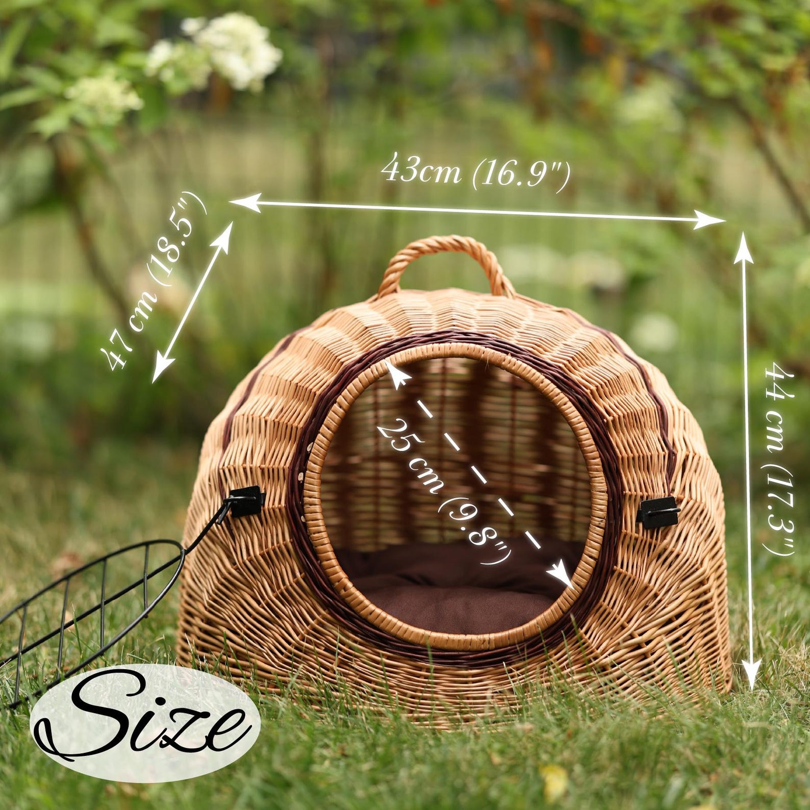 ChonkyNest 3-in-1 Handcrafted Wicker Pet Carrier Bag - Luxury Cat Cave & Travel Basket