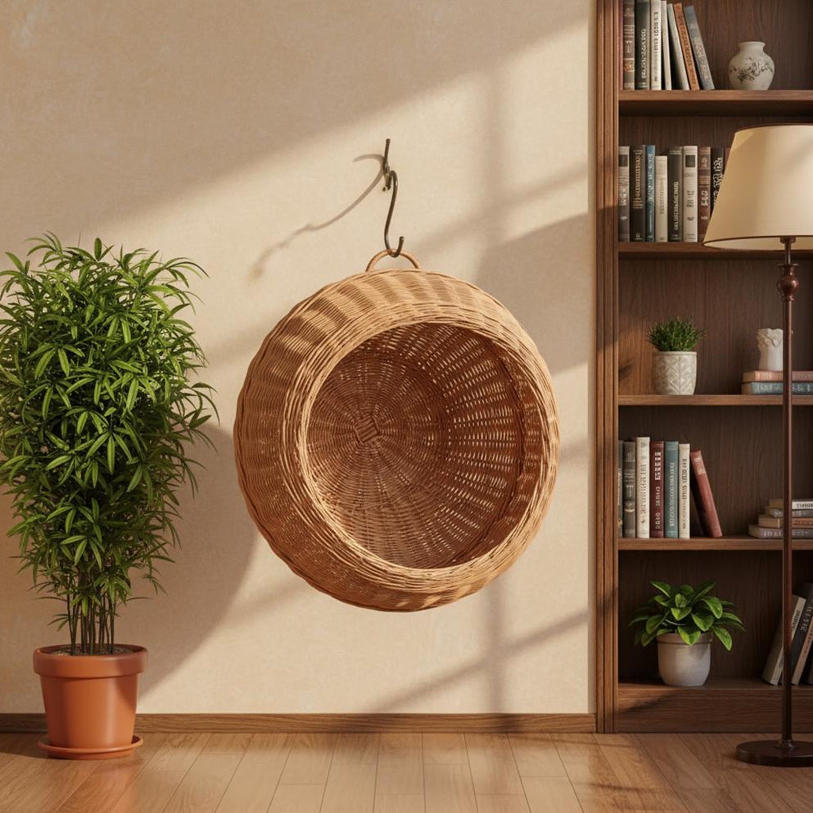 ChonkyNest Handcrafted Wicker Cat Hammock
