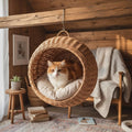 ChonkyNest Handcrafted Wicker Cat Hammock