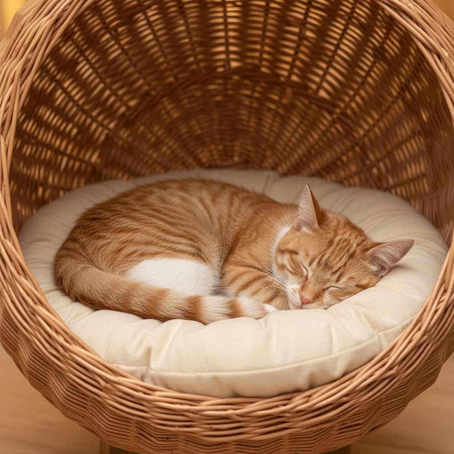 ChonkyNest Handcrafted Wicker Cat Hammock