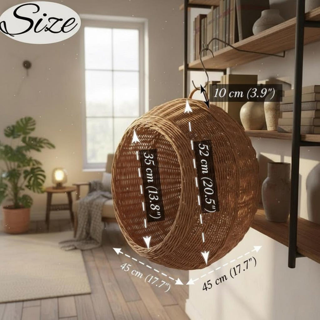 ChonkyNest Handcrafted Wicker Cat Hammock